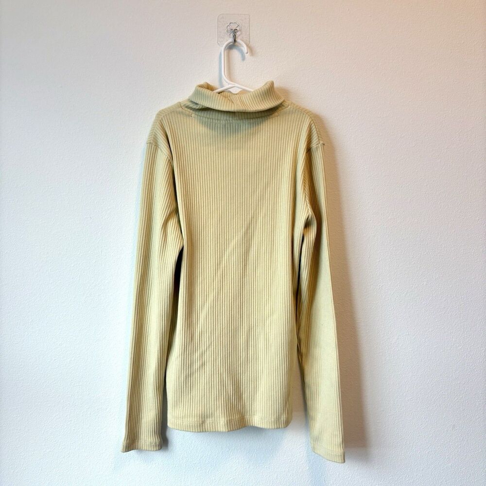 Vintage Teenie Weenie Ribbed Turtleneck Top Bear Embroidered Size 160/84A Beige - Picture 2 of 6